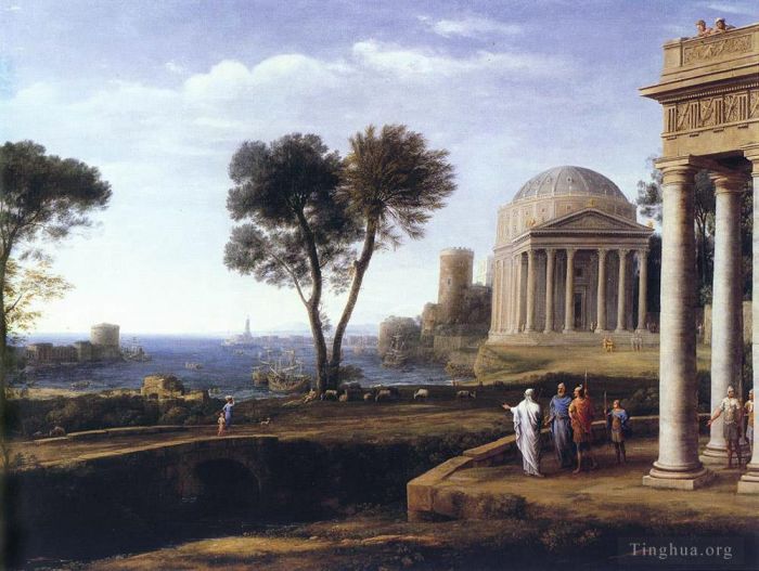 Claude Lorrain Ölgemälde - Landschaft mit Aeneas in Delos