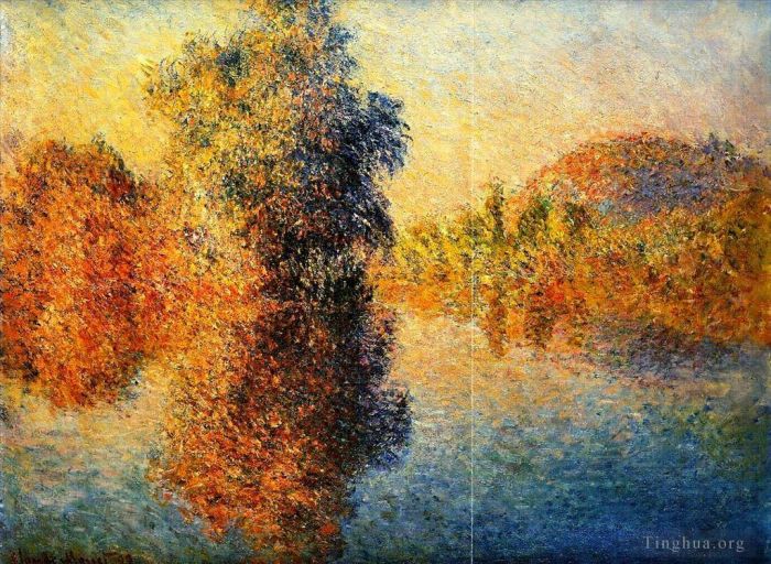 Claude Monet Ölgemälde - 4 Morgen auf der Seine