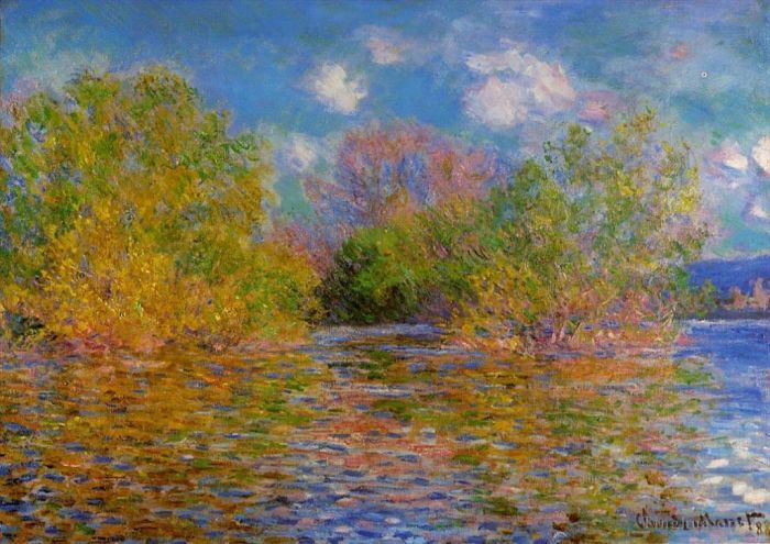 Claude Monet Ölgemälde - 4 Die Seine bei Giverny
