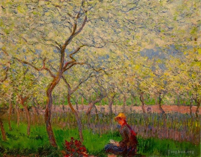Claude Monet Ölgemälde - Ein Obstgarten im Frühling