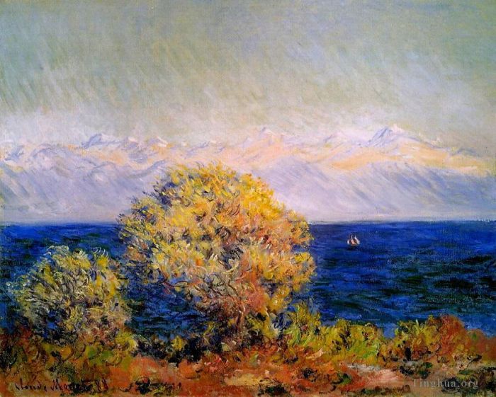 Claude Monet Ölgemälde - Am Cap d Antibes Mistral Wind
