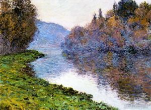 Claude Monet Werk - Ufer der Seine bei Jenfosse klares Wetter
