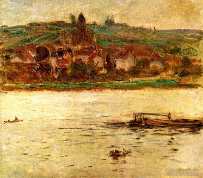 Claude Monet Ölgemälde - Lastkahn auf der Seine bei Vertheuil