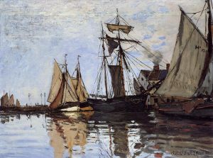 Claude Monet Werk - Boote im Hafen von Honfleur