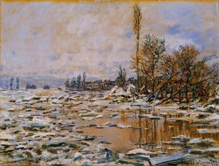 Claude Monet Ölgemälde - Auflösung des eisgrauen Wetters
