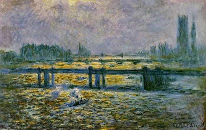 Claude Monet Ölgemälde - Reflexionen über die Charing Cross Bridge über die Themse