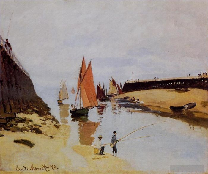 Claude Monet Ölgemälde - Einfahrt zum Hafen von Trouville
