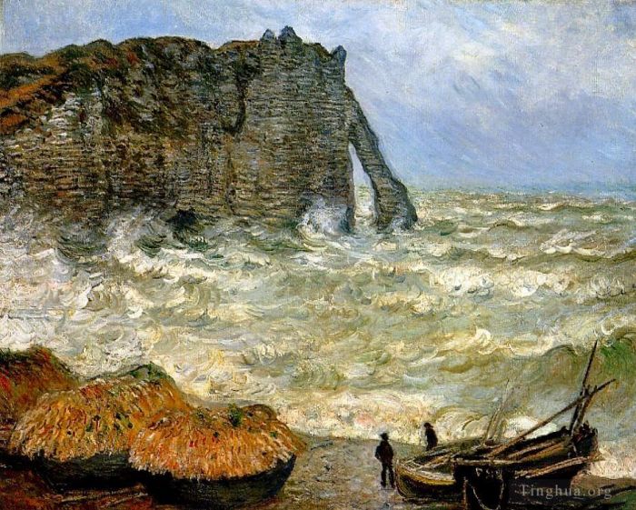Claude Monet Ölgemälde - Etretat Raues Meer