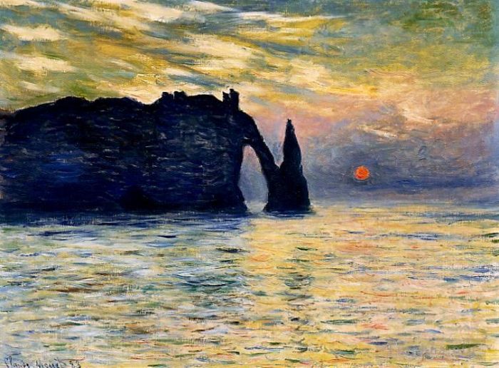 Claude Monet Ölgemälde - Etretat-Sonnenuntergang
