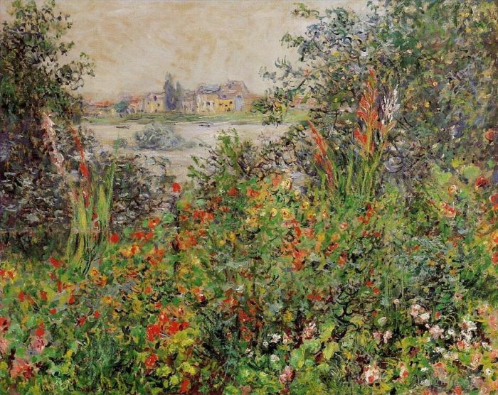 Claude Monet Ölgemälde - Blumen in Vetheuil