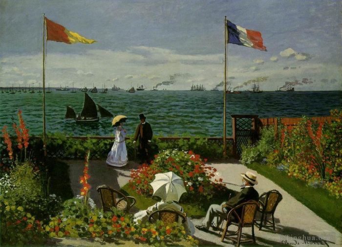 Claude Monet Ölgemälde - Garten in SainteAdresse
