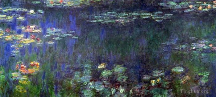 Claude Monet Ölgemälde - Grüne Reflexion linke Hälfte