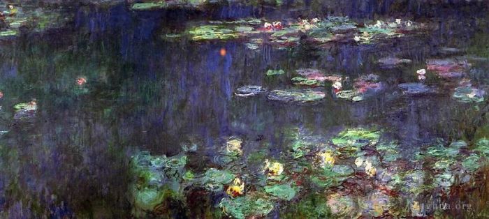 Claude Monet Ölgemälde - Grüne Reflexion rechte Hälfte