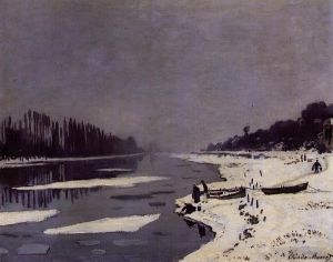 Claude Monet Werk - Eisschollen auf der Saine bei Bougival