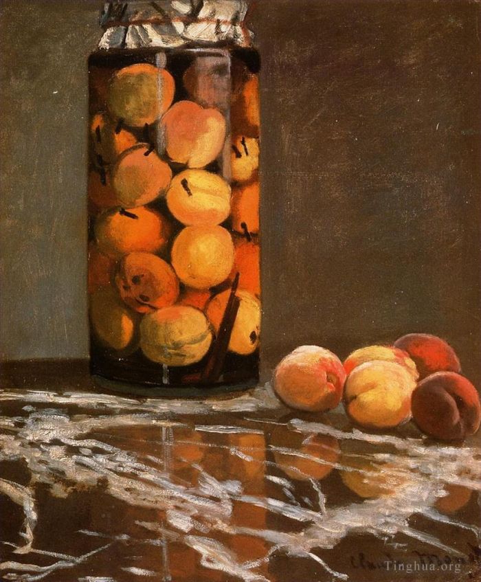 Claude Monet Ölgemälde - Glas Pfirsiche