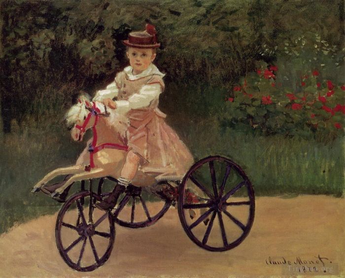 Claude Monet Ölgemälde - Jean Monet auf seinem Pferdedreirad