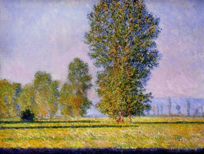 Claude Monet Ölgemälde - Landschaft mit Figuren Giverny
