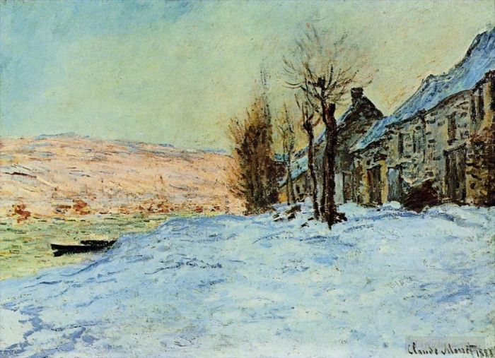 Claude Monet Ölgemälde - Lavacourt Sonne und Schnee