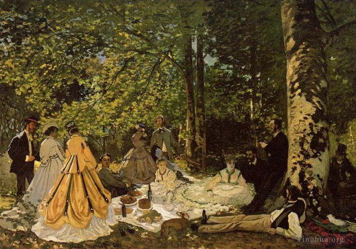 Claude Monet Ölgemälde - Mittagessen im Gras