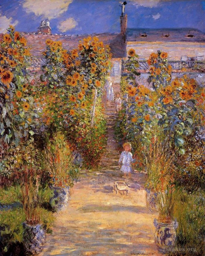 Claude Monet Ölgemälde - Monets Garten in Vetheuil II