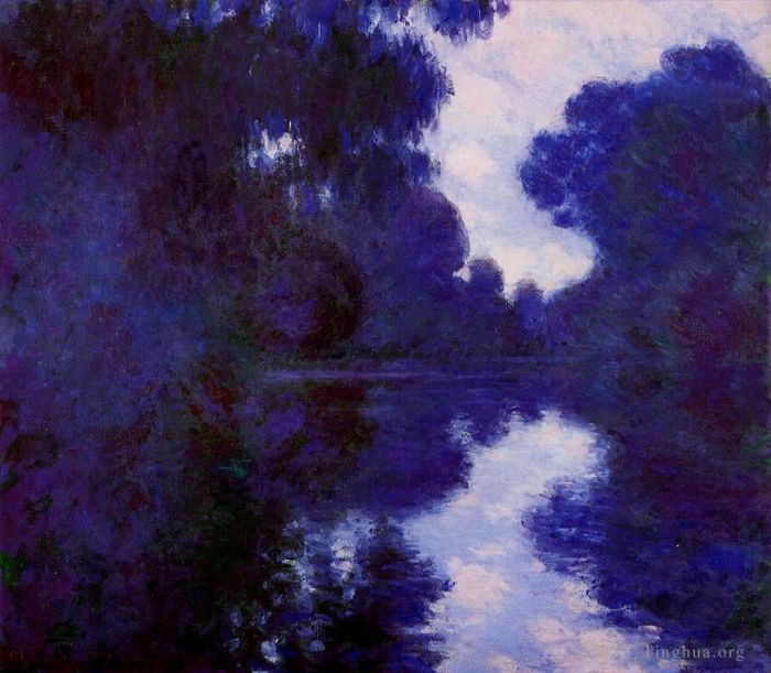 Claude Monet Ölgemälde - Morgens auf der Seine klares Wetter