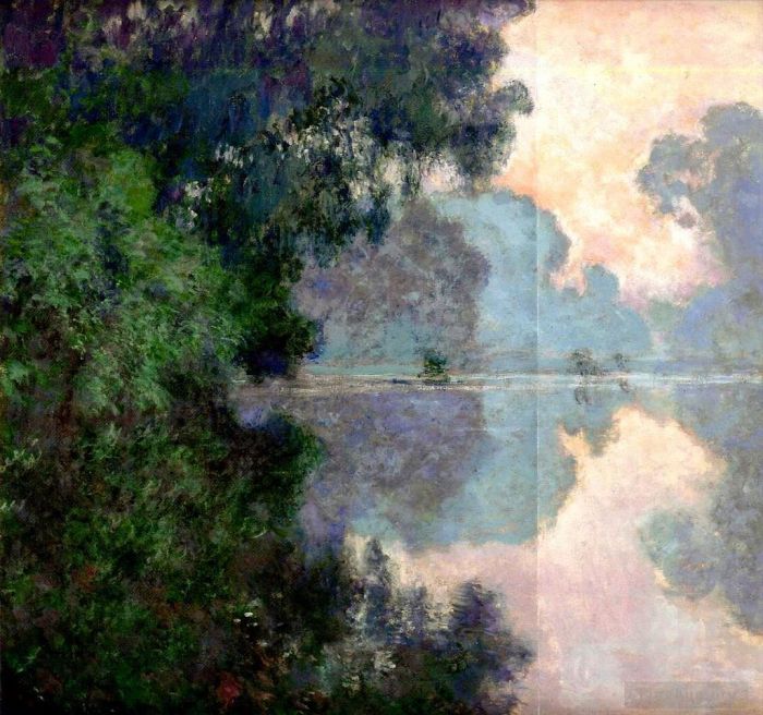 Claude Monet Ölgemälde - Morgen auf der Seine in der Nähe von Giverny