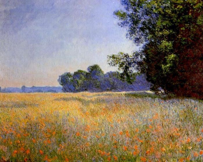 Claude Monet Ölgemälde - Hafer- und Mohnfeld