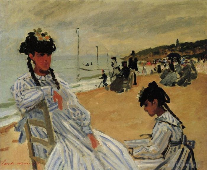 Claude Monet Ölgemälde - Am Strand von Trouville