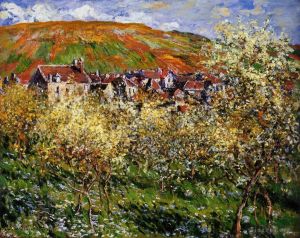 Claude Monet Werk - Blühende Pflaumenbäume in Vetheuil