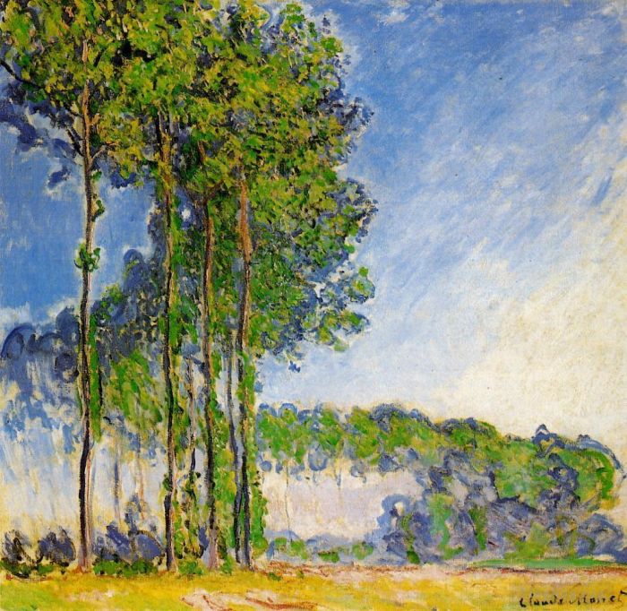 Claude Monet Ölgemälde - Pappelblick vom Sumpf