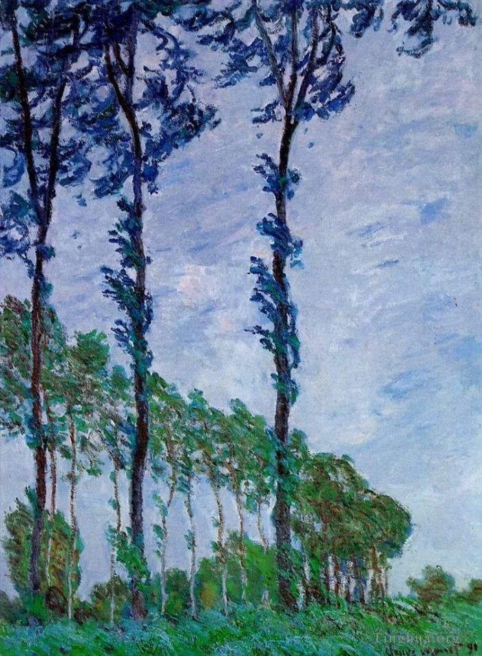 Claude Monet Ölgemälde - Pappel-Windeffekt