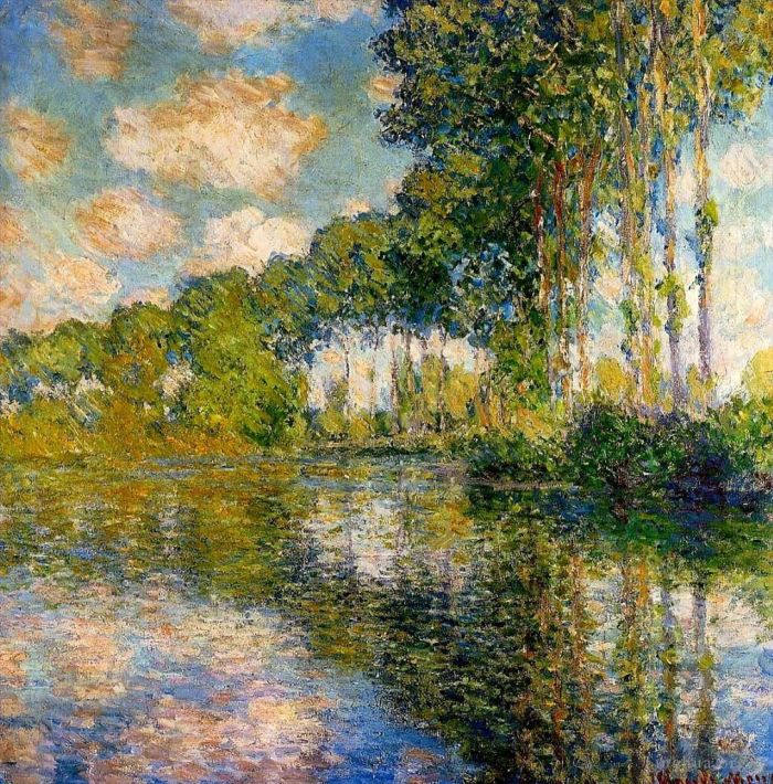 Claude Monet Ölgemälde - Pappeln am Ufer des Flusses Epte