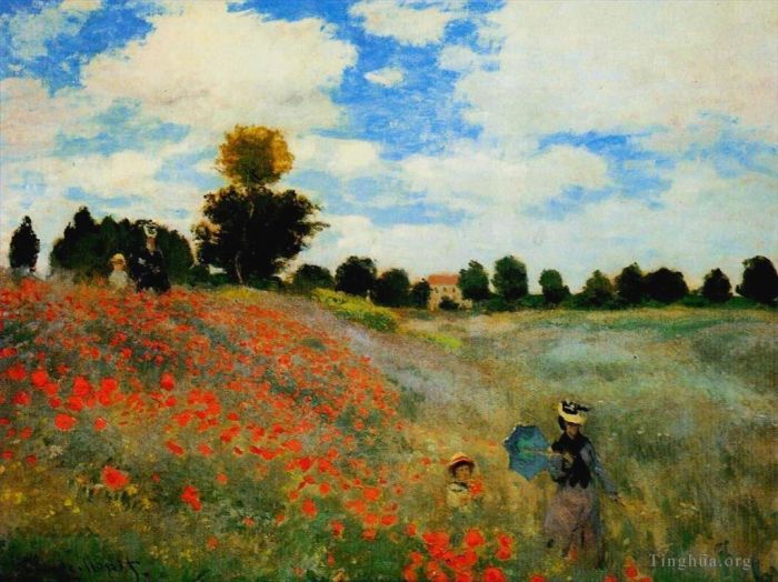 Claude Monet Ölgemälde - Mohnblumen in Argenteuil
