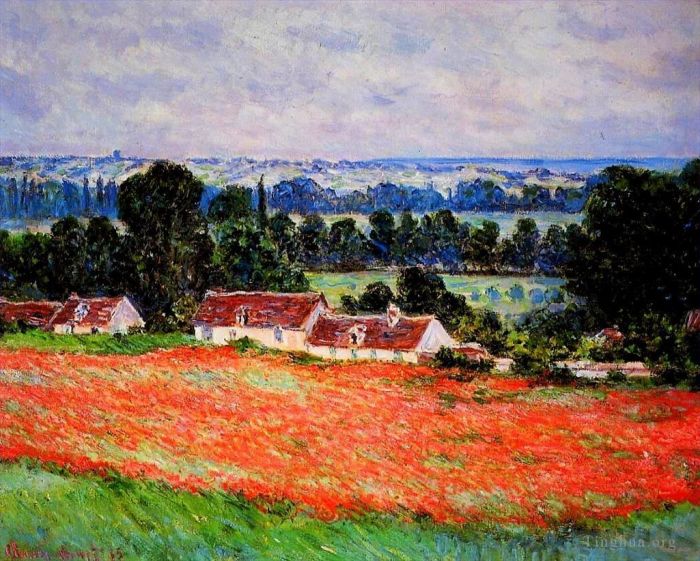 Claude Monet Ölgemälde - Mohnblumen in Giverny