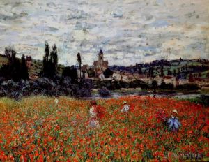 Claude Monet Werk - Mohnblumen in der Nähe von Vetheuilcirca