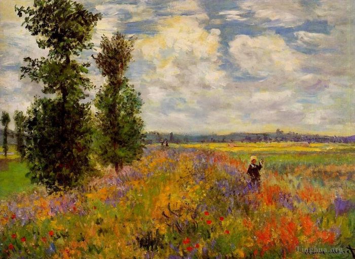 Claude Monet Ölgemälde - Mohnfeld Argenteuil