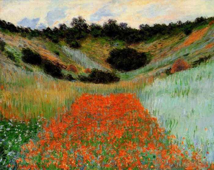 Claude Monet Ölgemälde - Mohnfeld in Giverny II