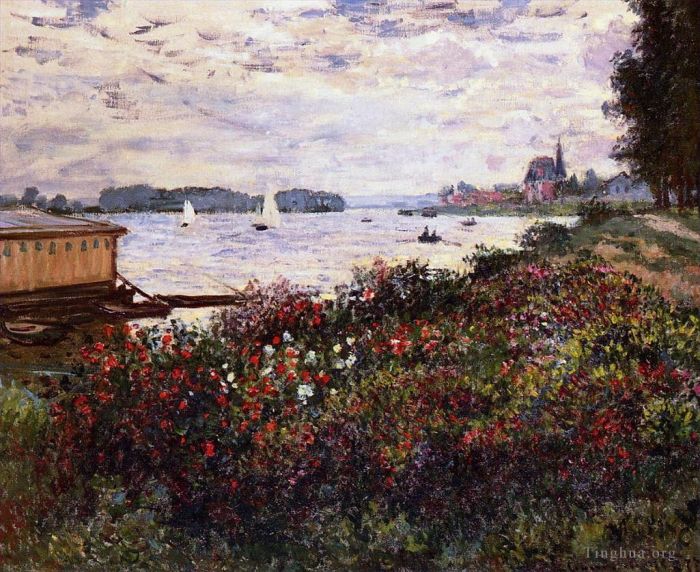 Claude Monet Ölgemälde - Flussufer bei Argenteuil