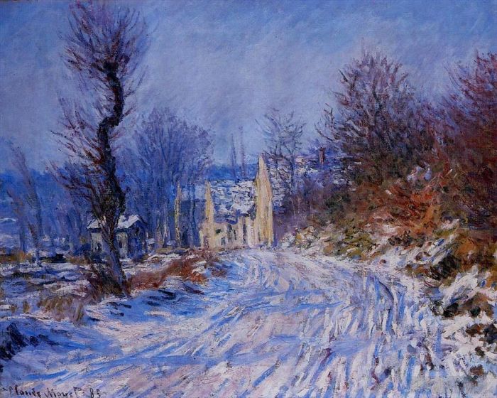 Claude Monet Ölgemälde - Straße nach Giverny im Winter