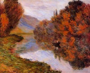 Claude Monet Werk - Ruderboot auf der Seine bei Jeufosse
