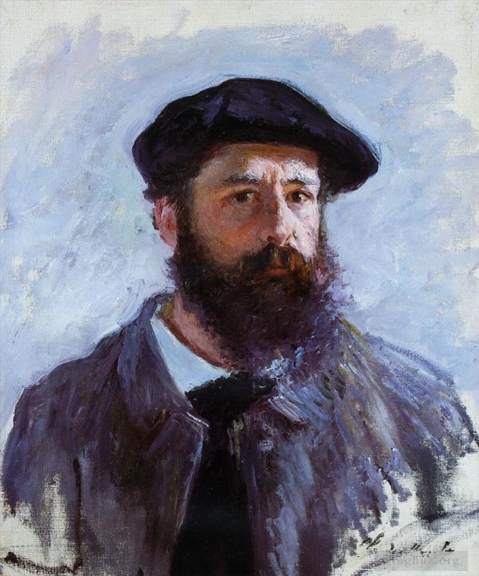 Claude Monet Ölgemälde - Selbstporträt mit Baskenmütze