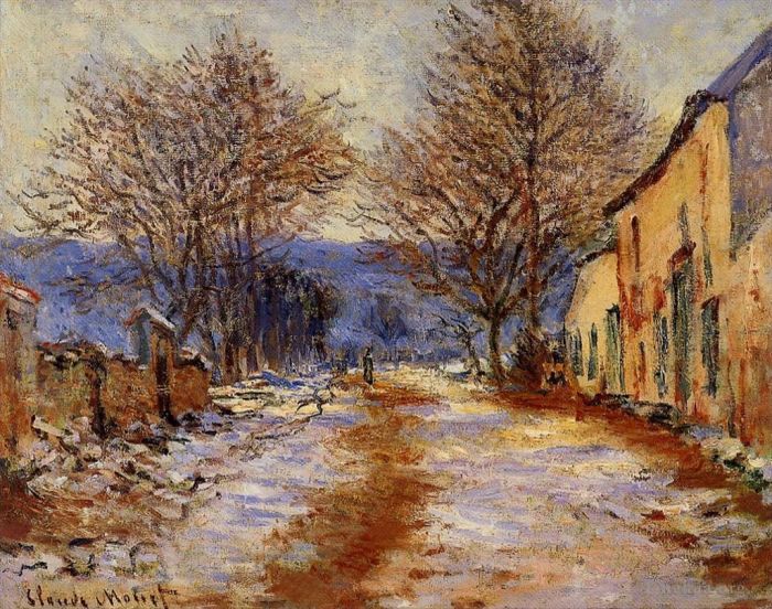 Claude Monet Ölgemälde - Schneeeffekt in Falaise