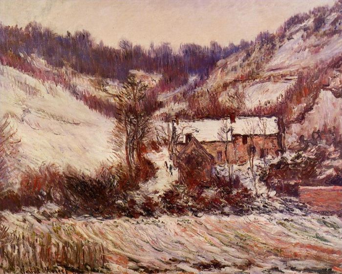Claude Monet Ölgemälde - Schneeeffekt bei Limetz