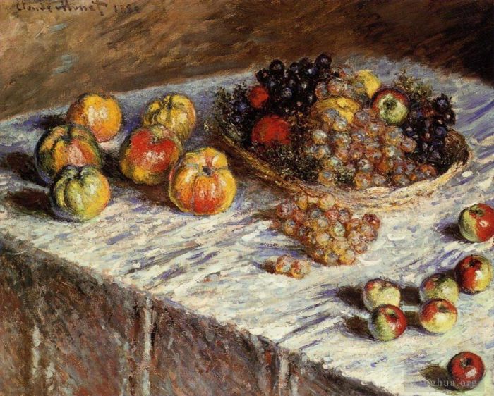 Claude Monet Ölgemälde - StilllebenÄpfel und Trauben