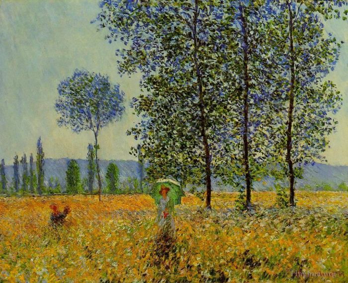 Claude Monet Ölgemälde - Sonnenlichteffekt unter den Pappeln