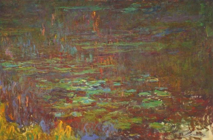 Claude Monet Ölgemälde - Sonnenuntergang rechte Hälfte