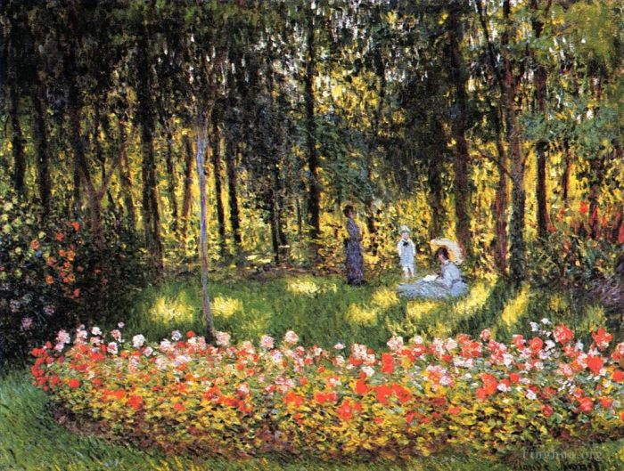 Claude Monet Ölgemälde - Die Familie des Künstlers im Garten