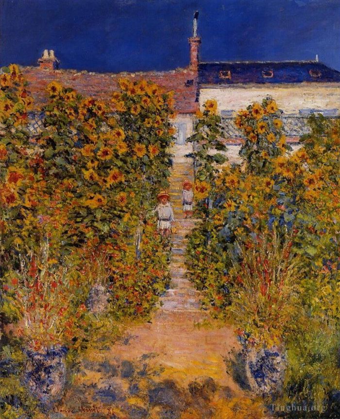 Claude Monet Ölgemälde - Der Künstlergarten in Vetheuil