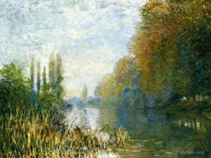Claude Monet Ölgemälde - Die Ufer der Seine im Herbst
