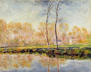 Claude Monet Werk - Die Ufer des Flusses Epte bei Giverny